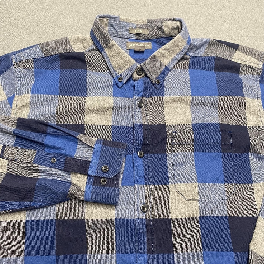Eddie Bauer Shirt Mens Large Blue Plaid Flannel‎ Long Sleeve Button Down Casual